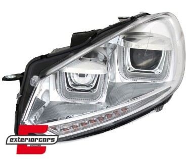Prednja svjetla U-LED DRL LED SEQ žmigavci Golf 7 look (chrome) / Volkswagen Golf 6 (10.2008-2012), LPVWR4