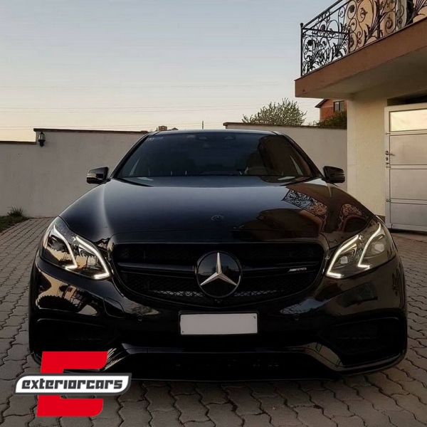Prednji branik E63 AMG dizajn (piano crna) / Mercedes E-klasa W212 S212 Facelift (2013-2016), FBMBW212FAMGB