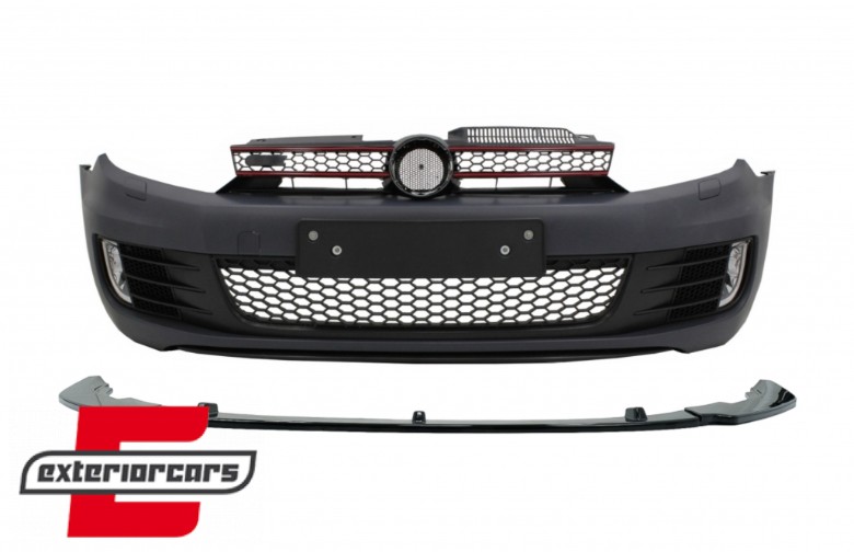 Prednji branik GTI dizajn & prednji nastavak branika (piano crna) / VW Golf VI 6 Hatchback Coupe (2008-2013), COFBVWG6GTIFBSPB