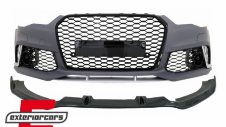 Prednji branik & prednji nastavak branika RS6 dizajn (pravi carbon) / Audi A6 C7 4G Facelift (2015-2018), COFBAUA64GFRSWOGFBS