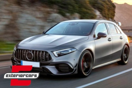 Prednji nastavak branika A45S AMG dizajn (piano crna) / Mercedes A-klasa A45 W177 V177 (2018-12.2022), FBLMBW177A45S