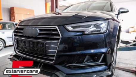 Prednji nastavak branika Carbon look / Audi A4 B9 8W S-Line (2016-2018), FBSAUA4B9ACF