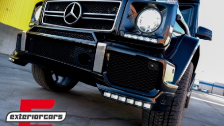 Prednji nastavak branika LED DRL AMG B-dizajn (crna) / Mercedes G-klasa W463 (1989-2017), FBSMBW463BK