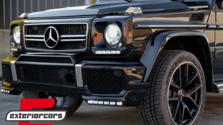 Prednji nastavak branika LED DRL AMG B-dizajn (crna) / Mercedes G-klasa W463 (1989-2017), FBSMBW463BK
