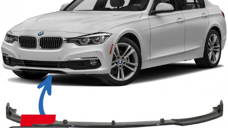 Prednji nastavak branika (piano crna) / BMW serije 3 F30 limuzina F31 karavan (2011-2019) Standard, FBSBMF30N