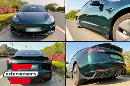Prednji nastavak branika (piano crna) / Tesla Model 3 (2017-2022), FBSTSLM3
