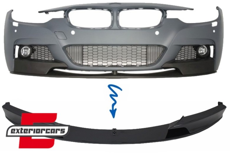Prednji splitter M-Performance dizajn (piano crna) / BMW serije 3 F30 limuzina F31 karavan (2011-2019), 40620