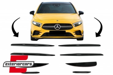 Prednji splitteri A45 AMG dizajn (piano crna) / MERCEDES A klasa W177 Hatchback V177 Limuzina (04.2018-12.2022), FBSPMBW177AMG