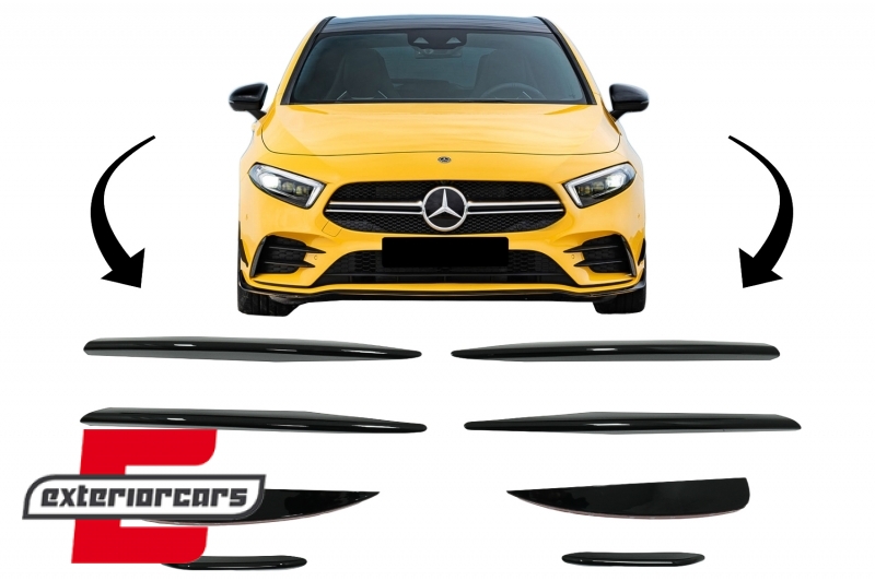 Prednji splitteri A45 AMG dizajn (piano crna) / MERCEDES A klasa W177 Hatchback V177 Limuzina (04.2018-12.2022), FBSPMBW177AMG