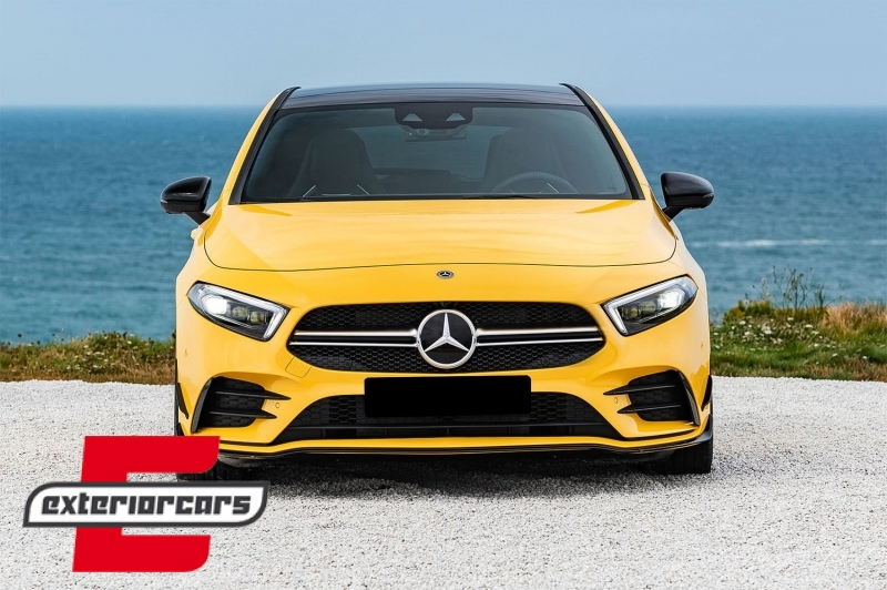 Prednji splitteri A45 AMG dizajn (piano crna) / MERCEDES A klasa W177 Hatchback V177 Limuzina (04.2018-12.2022), FBSPMBW177AMG