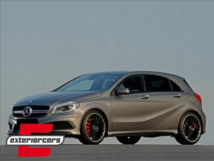 Prednji splitteri Aero A45 AMG dizajn (mat crna) / Mercedes A-klasa W176 (2012-08.2015), FBBRMBW176AMG