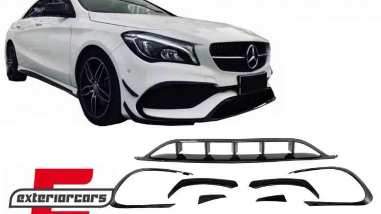 Prednji splitteri CLA45 AMG dizajn (piano crna) / Mercedes CLA W117 Facelift (2016-2018), FBSPMBW117FAMG