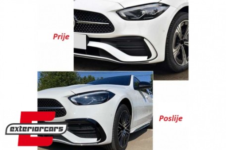 Splitteri prednjeg branika AERO dizajn (piano crna) / Mercedes C klasa W206 Sport Line (2021-), GCP-SW-MB-078