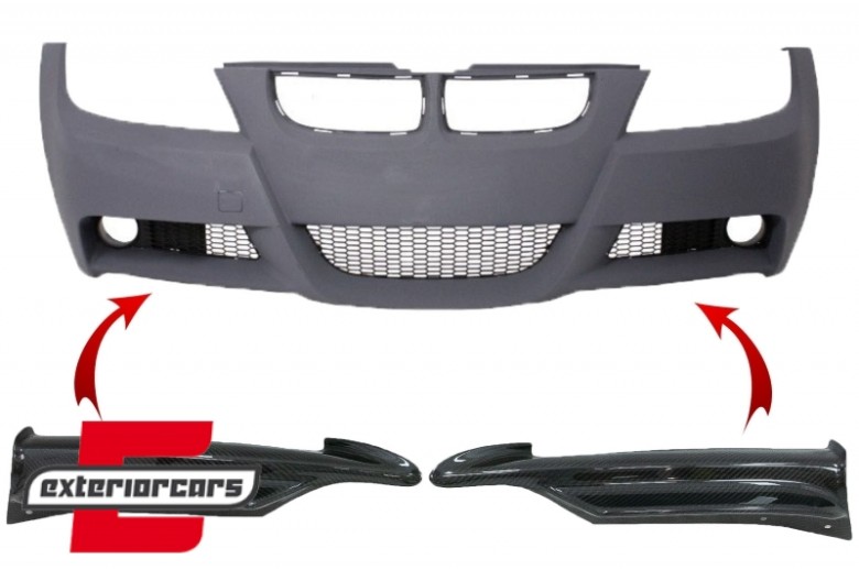 Splitteri za M paket branik (pravi carbon) / BMW serije 3 E90 E91 limuzina karavan (2005-2008), 2643CF