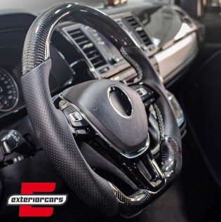 Sportski upravljač od pravog karbona i perforirane kože s ručicama za mjenjač / VW T6.1 (2020-), 43201