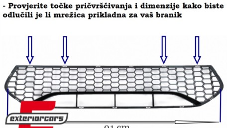 Središnja donja mrežica M5 branik (piano crna) / BMW serije 5 G30 G31 limuzina karavan (2017-2019), FBGBMG30M5WH