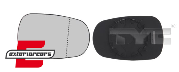 Staklo retrovizora (lijeva=desna strana) / Dacia Logan + Renault Clio Megane Scenic Modus + Nissan Micra (1990-), 324-0026-1