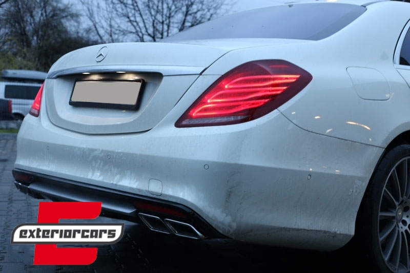 Zadnji branik & nastavci auspuha S63 AMG dizajn / Mercedes S-klasa W222 (2013-06.2017), CORBMBW222AMGS63