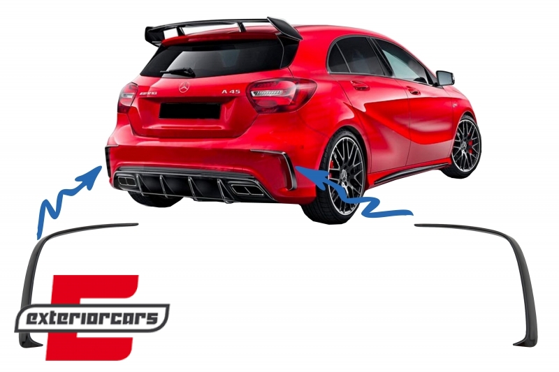 Zadnji splitteri A45 AMG Aero Edition Look (piano crna) / Mercedes A-klasa W176 (2012-2018), GCP-176150