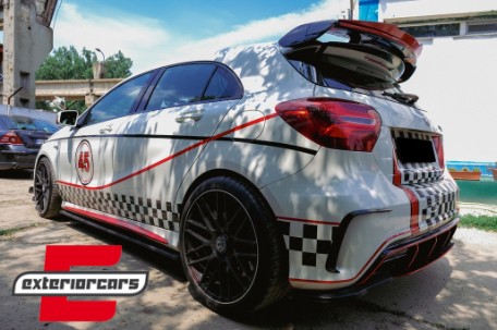 Zadnji splitteri A45 AMG Aero Edition Look (piano crna) / Mercedes A-klasa W176 (2012-2018), GCP-176150