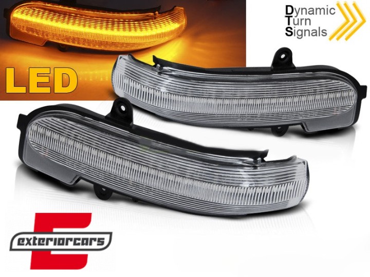 Žmigavci u retrovizoru LED SEQ (bijela) / MERCEDES C klasa W203 S203 (2000-2007) CL203 Sport Coupe (2001-2011), KBME08