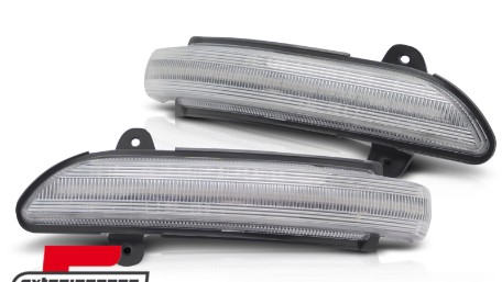Žmigavci u retrovizoru LED SEQ (bijela) / Mercedes E klasa S211 W211 CLS klasa W219 S klasa W221 CL klasa C216, KBME12
