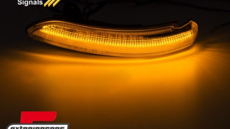 Žmigavci u retrovizoru LED SEQ (bijela) / Mercedes E klasa S211 W211 CLS klasa W219 S klasa W221 CL klasa C216, KBME12